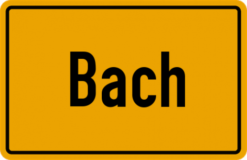 Ortsschild Bach, Westerwald