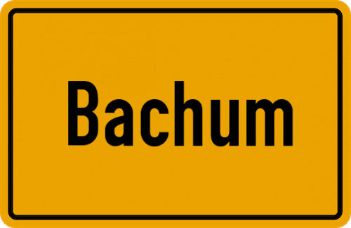 Ortsschild Bachum, Sauerland