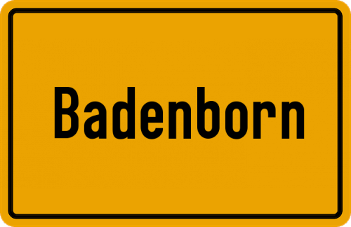 Ortsschild Badenborn, Eifel