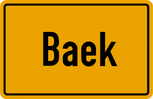 Ortsschild Baek