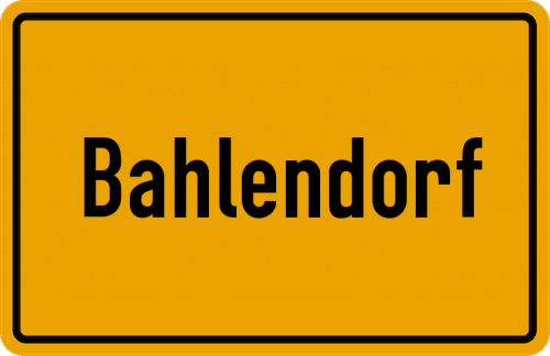 Ortsschild Bahlendorf