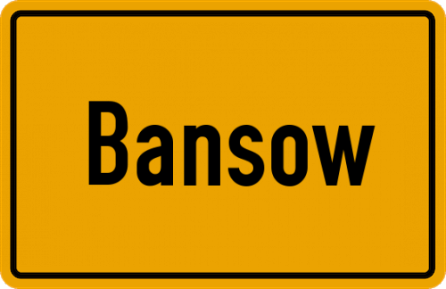 Ortsschild Bansow