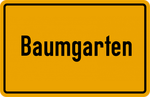 Ortsschild Baumgarten, Schwaben