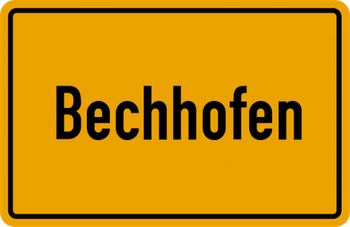 Ortsschild Bechhofen, Kreis Schwabach, Mittelfranken