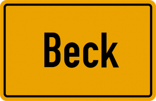 Ortsschild Beck, Oberbayern