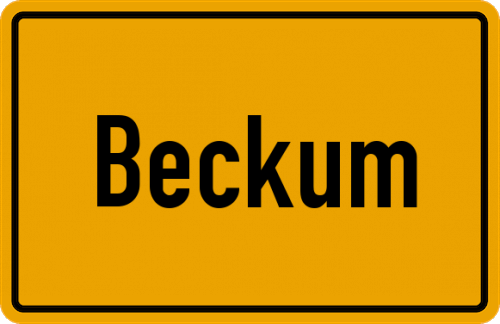 Ortsschild Beckum, Kreis Wesermarsch