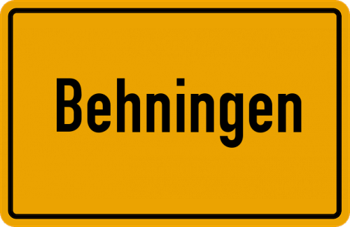 Ortsschild Behningen, Lüneburger Heide