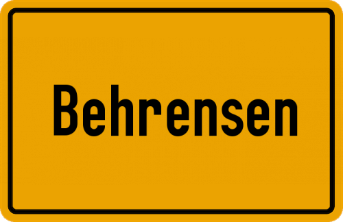 Ortsschild Behrensen, Kreis Northeim