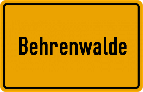 Ortsschild Behrenwalde