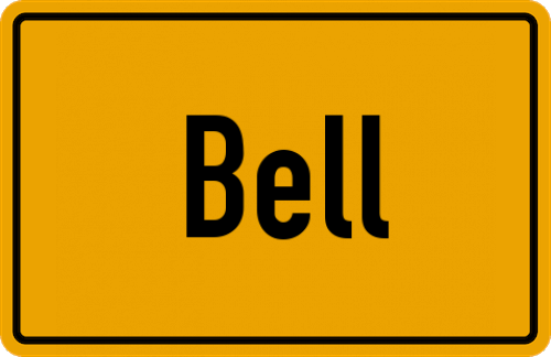 Ortsschild Bell, Eifel