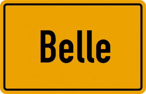 Ortsschild Belle, Kreis Detmold