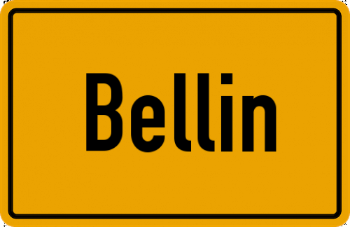 Ortsschild Bellin, Holstein