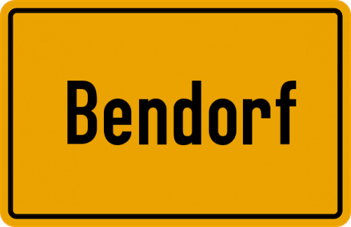 Ortsschild Bendorf, Holstein