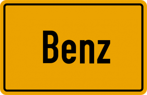 Ortsschild Benz, Bahnhof;Benz, Holstein
