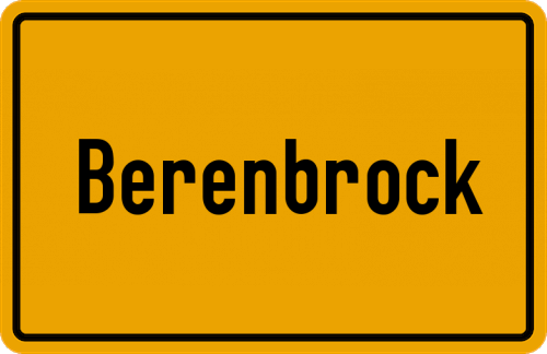 Ortsschild Berenbrock, Kreis Lippstadt