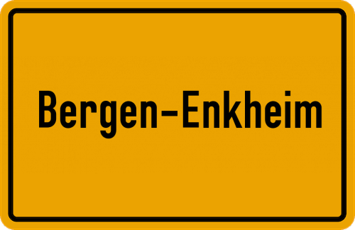 Ortsschild Bergen-Enkheim, Hessen