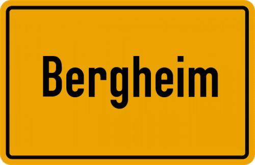 Ortsschild Bergheim, Kreis Büdingen, Hessen