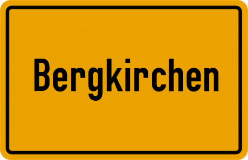 Ortsschild Bergkirchen, Kreis Schaumb-Lippe