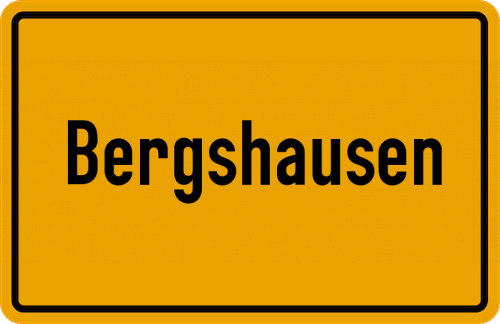 Ortsschild Bergshausen, Kreis Kassel