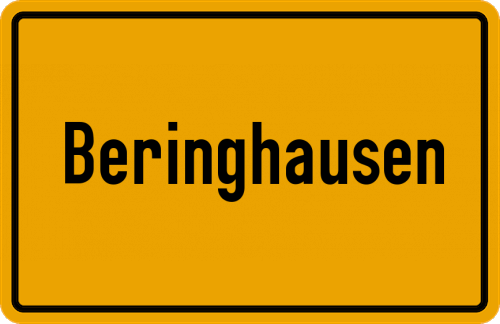 Ortsschild Beringhausen, Kreis Brilon