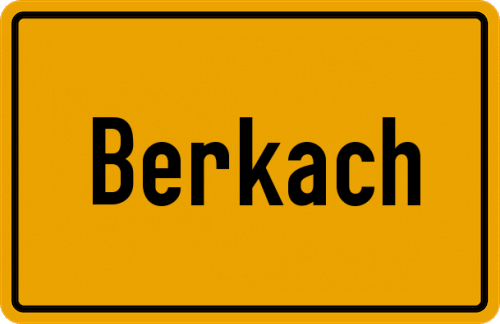 Ortsschild Berkach, Hessen