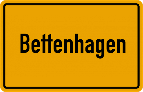 Ortsschild Bettenhagen, Sieg