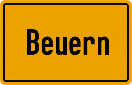Ortsschild Beuern, Hessen