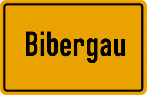 Ortsschild Bibergau, Kreis Kitzingen