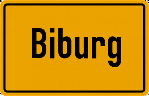 Ortsschild Biburg, Niederbayern