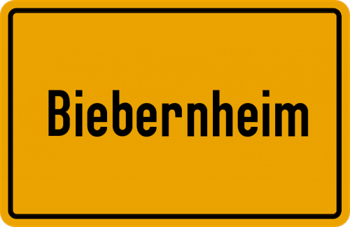 Ortsschild Biebernheim