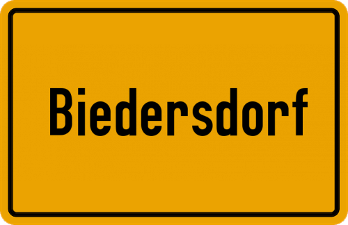 Ortsschild Biedersdorf, Vils
