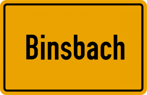 Ortsschild Binsbach