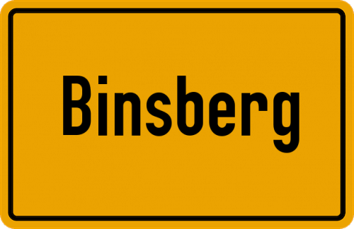 Ortsschild Binsberg