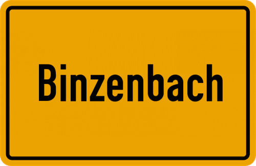 Ortsschild Binzenbach