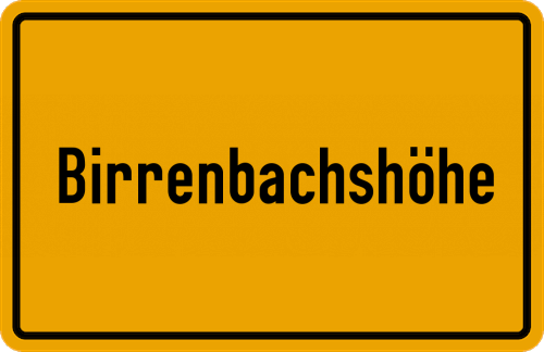 Ortsschild Birrenbachshöhe