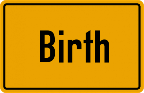 Ortsschild Birth