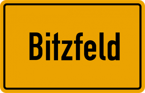 Ortsschild Bitzfeld
