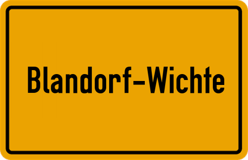 Ortsschild Blandorf-Wichte, Ostfriesland