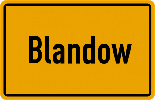 Ortsschild Blandow
