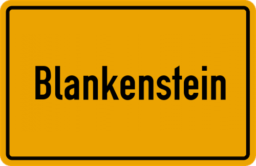 Ortsschild Blankenstein, Saale