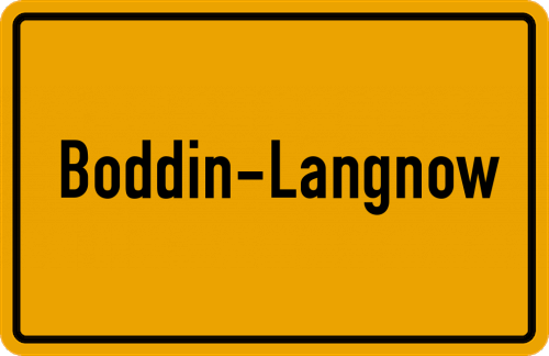 Ortsschild Boddin-Langnow