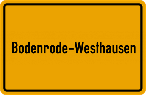 Ortsschild Bodenrode-Westhausen