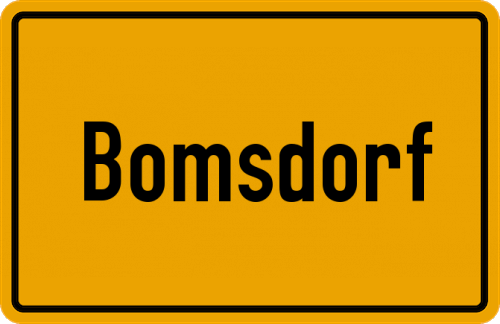 Ortsschild Bomsdorf