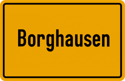 Ortsschild Borghausen