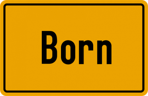 Ortsschild Born, Niederrhein