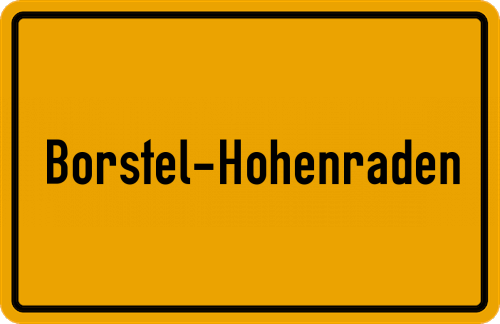 Ortsschild Borstel-Hohenraden