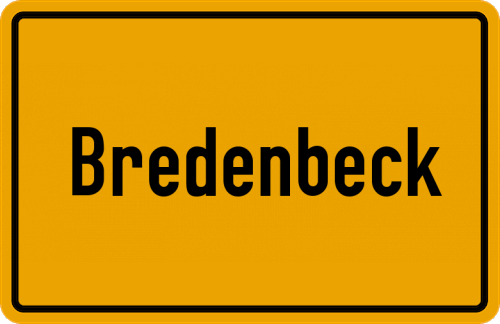 Ortsschild Bredenbeck, Westfalen