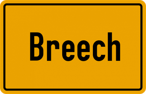Ortsschild Breech