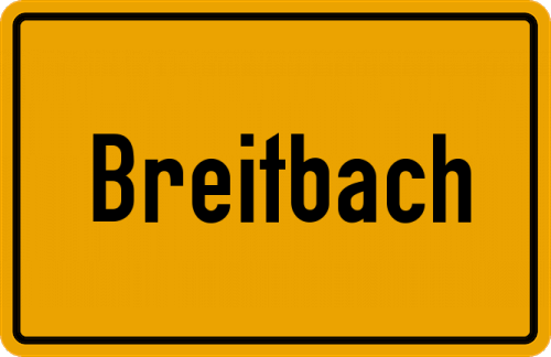 Ortsschild Breitbach, Kreis Schweinfurt