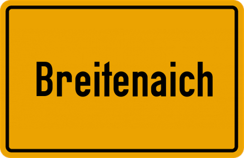 Ortsschild Breitenaich, Kreis Altötting
